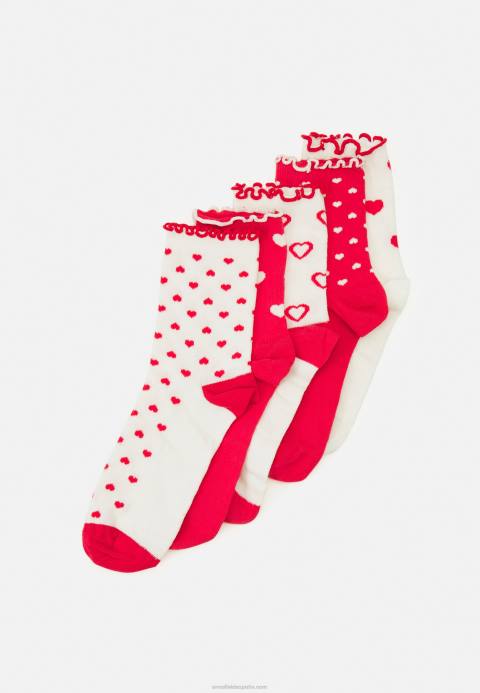 mujer Pack de 5 calcetines blanco/rojo Anna Field 84Z81130