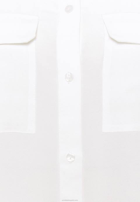 mujer blusa básica con bolsillos delanteros blusa de botones blanco roto Anna Field 84Z8671