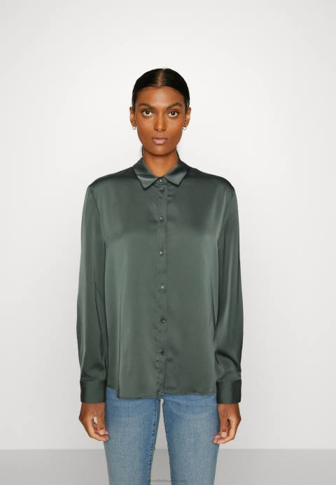 mujer blusa con botones verde oliva Anna Field 84Z8681