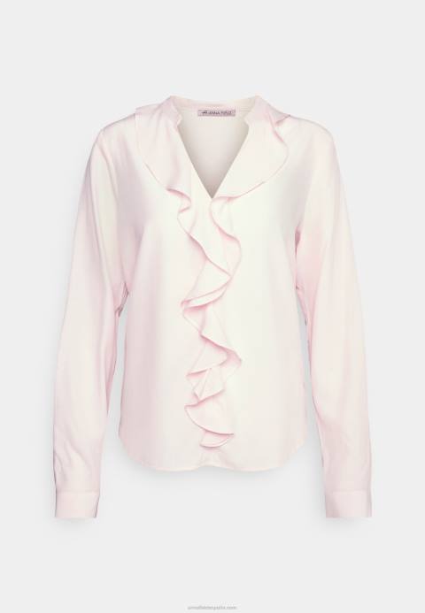 mujer blusa con volant frontal blusa rosa Anna Field 84Z8684