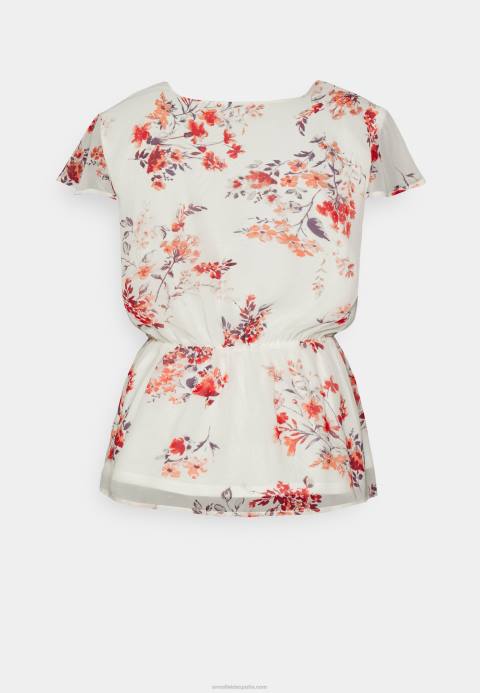 mujer blusa de gasa con cinturón cruzado blanco/rojo Anna Field 84Z8691