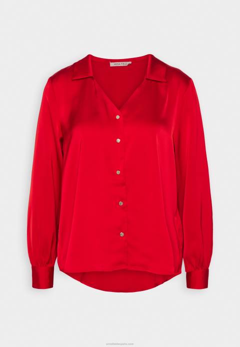 mujer blusa roja con botones Anna Field 84Z8678