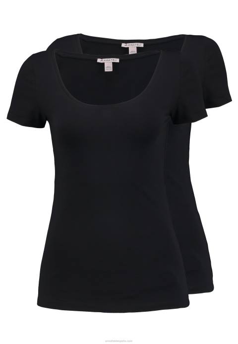 mujer Pack de 2 camiseta básica negra Anna Field 84Z8318