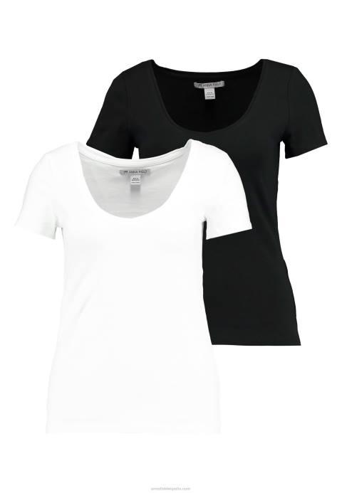 mujer Pack de 2 camisetas básicas blanco/negro Anna Field 84Z8300
