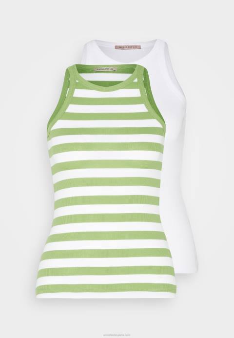 mujer Pack de 2 tops blanco roto/verde Anna Field 84Z8479
