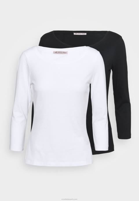mujer Pack de 2 tops manga larga blanco/negro Anna Field 84Z8519