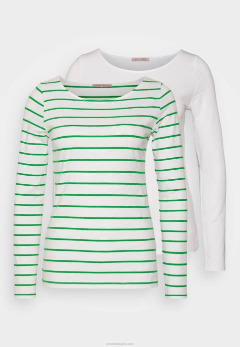 mujer Pack de 2 tops manga larga blanco/verde Anna Field 84Z8562