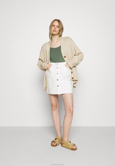 mujer Pack de 3 camiseta básica blanco/gris claro jaspeado/verde claro Anna Field 84Z8342