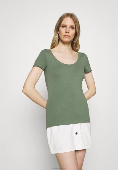 mujer Pack de 3 camiseta básica blanco/gris claro jaspeado/verde claro Anna Field 84Z8342