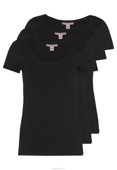 mujer Pack de 3 camiseta básica negra Anna Field 84Z8273