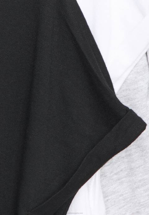 mujer Pack de 3 camisetas básicas negro/blanco/gris claro jaspeado Anna Field 84Z8266