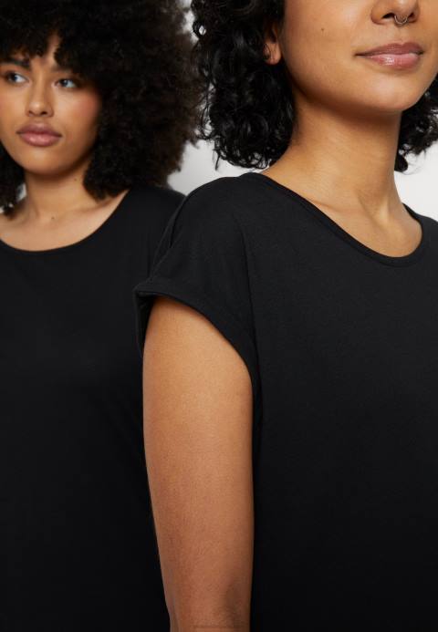 mujer Pack de 3 camisetas estampadas azul claro/blanco/negro Anna Field 84Z8263