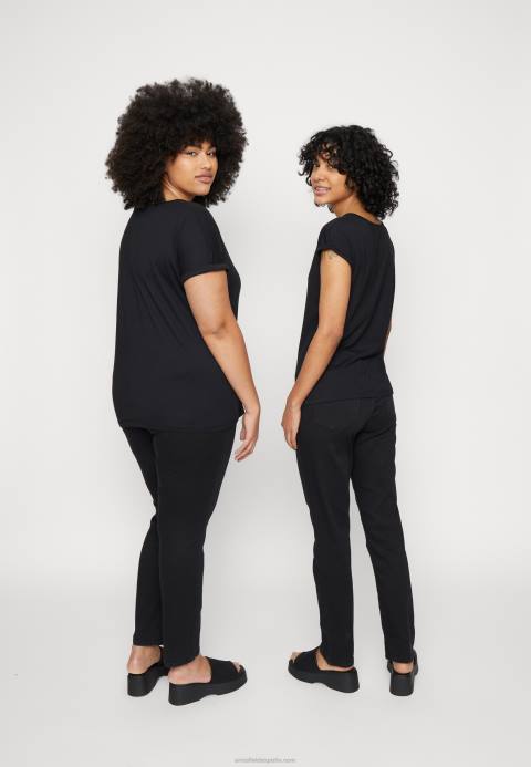 mujer Pack de 3 camisetas estampadas azul claro/blanco/negro Anna Field 84Z8263