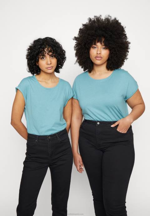 mujer Pack de 3 camisetas estampadas azul claro/blanco/negro Anna Field 84Z8263