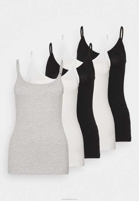 mujer Pack de 5 tops negro/blanco/gris claro jaspeado Anna Field 84Z8445