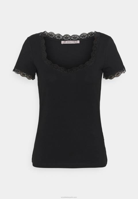 mujer camiseta basica negra Anna Field 84Z8288