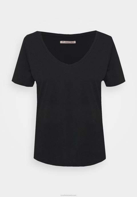 mujer camiseta basica negra Anna Field 84Z8341