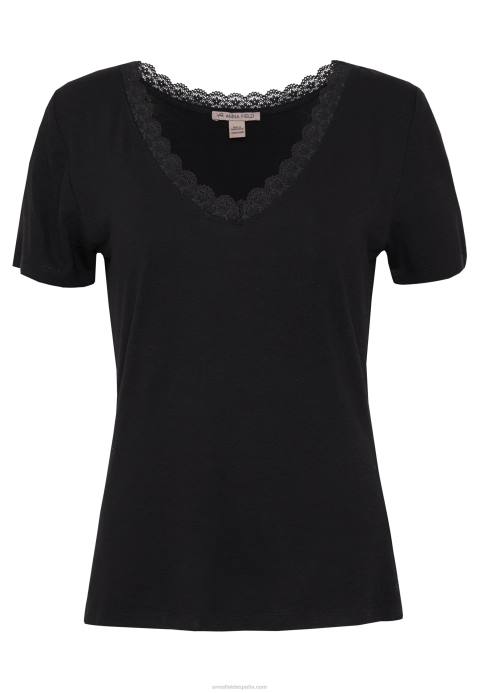mujer camiseta basica negra Anna Field 84Z8377