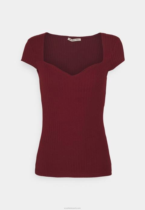 mujer camiseta estampada rojo oscuro Anna Field 84Z8243