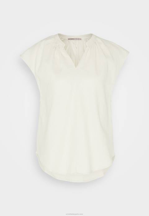mujer camiseta mezcla lino estampado camisero beige Anna Field 84Z8336