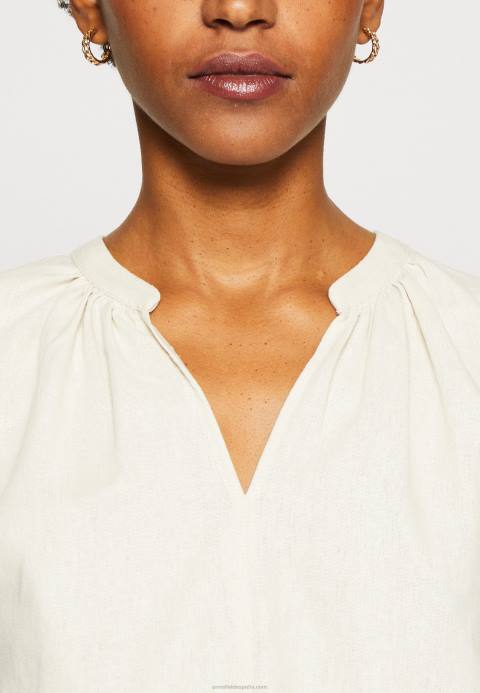 mujer camiseta mezcla lino estampado camisero beige Anna Field 84Z8336