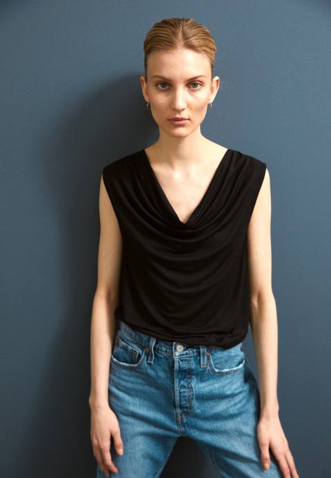 mujer negro superior Anna Field 84Z8459