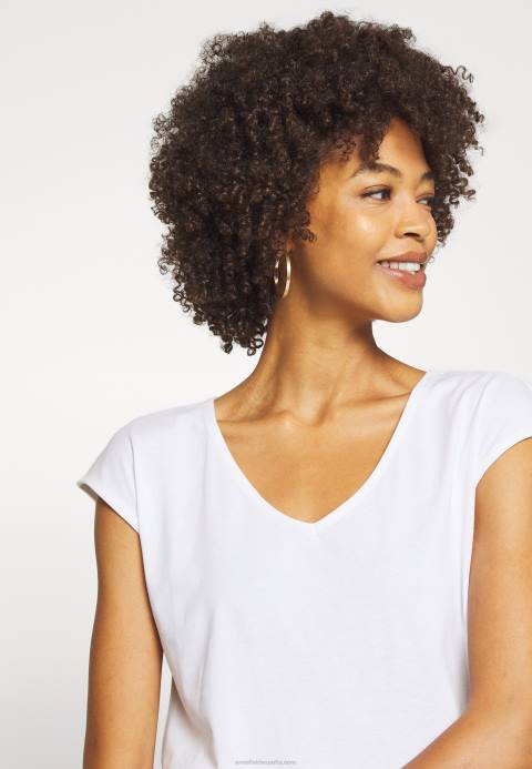 mujer pack de 2 camisetas básicas con cuello de pico y hombros caídos negro/blanco Anna Field 84Z8261