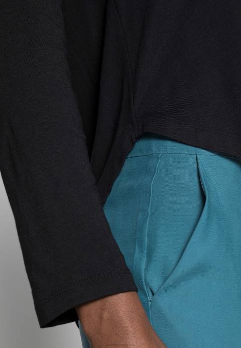 mujer top basico manga larga negro Anna Field 84Z8542