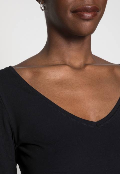 mujer top basico manga larga negro Anna Field 84Z8594