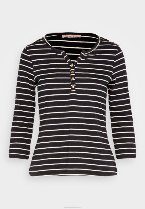 mujer top de manga larga negro blanco Anna Field 84Z8531