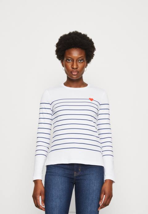 mujer top manga larga blanco/azul oscuro Anna Field 84Z8590