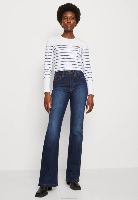 mujer top manga larga blanco/azul oscuro Anna Field 84Z8590