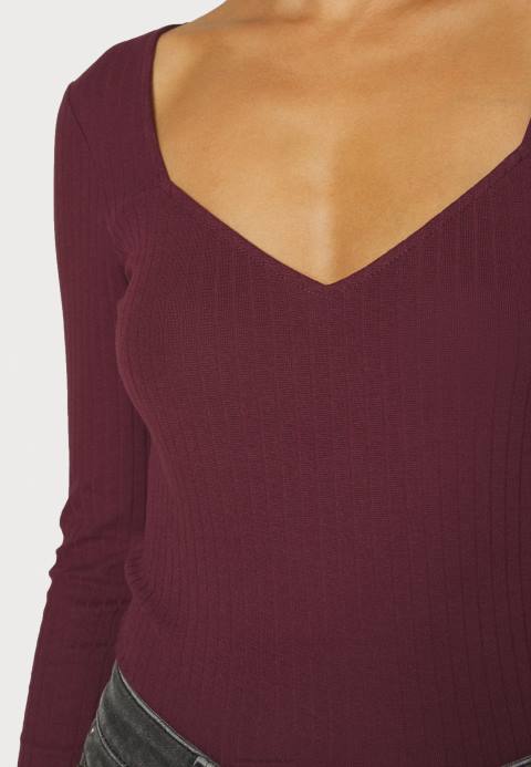 mujer top manga larga rojo oscuro Anna Field 84Z8530