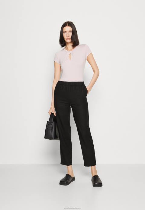 mujer pantalón mezcla lino negro Anna Field 84Z8611