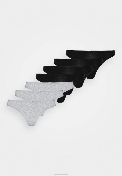mujer tanga georgina 7pp tanga algodon negro/gris Anna Field 84Z8976