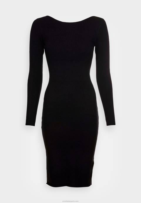 mujer offener rcken bodycon mini strickkleid vestido recto negro Anna Field 84Z8193