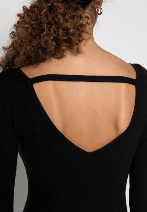 mujer offener rcken bodycon mini strickkleid vestido recto negro Anna Field 84Z8193