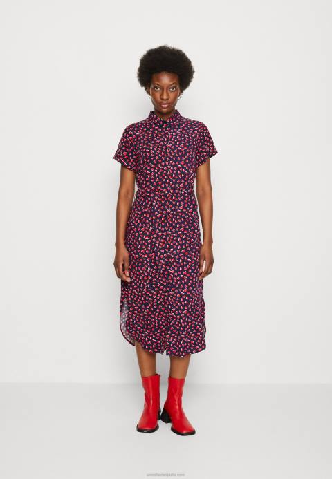 mujer vestido camisero azul oscuro/rojo Anna Field 84Z891