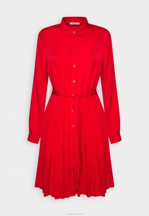 mujer vestido camisero rojo oscuro Anna Field 84Z885