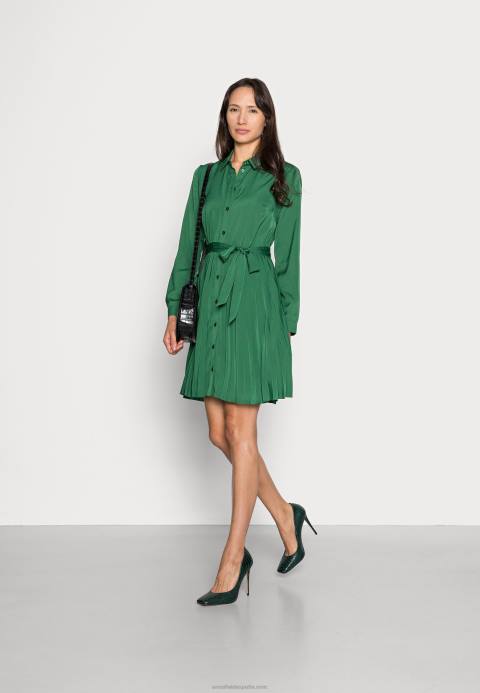 mujer vestido camisero verde oscuro Anna Field 84Z880