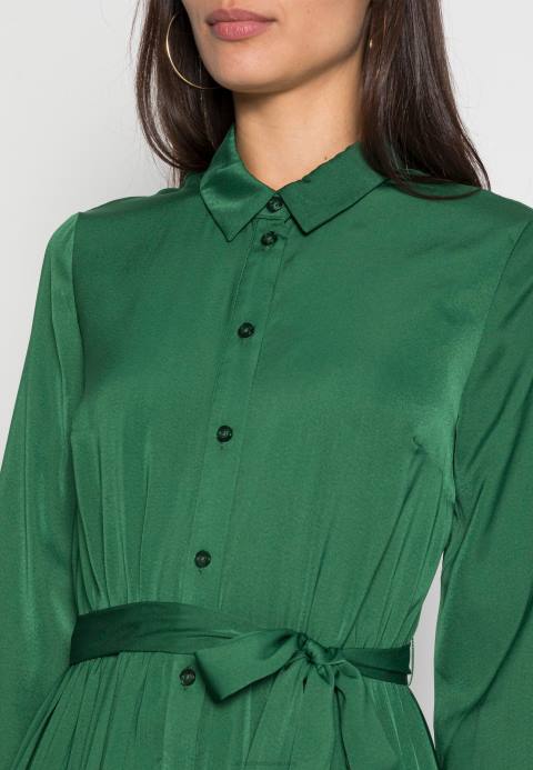 mujer vestido camisero verde oscuro Anna Field 84Z880