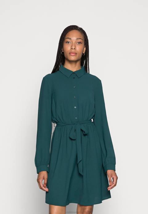 mujer vestido camisero verde oscuro Anna Field 84Z883