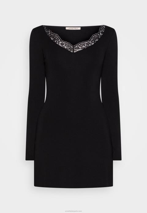 mujer vestido de jersey negro Anna Field 84Z8236