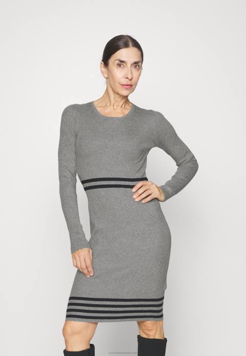 mujer vestido jersey jaspeado gris claro/negro Anna Field 84Z8215