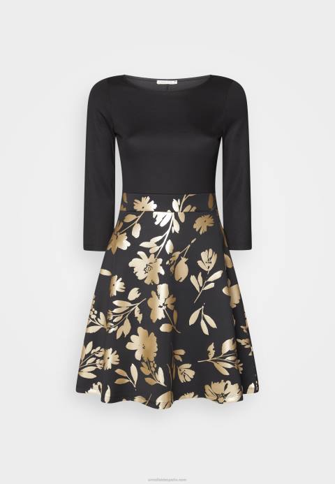 mujer vestido jersey negro dorado Anna Field 84Z8186