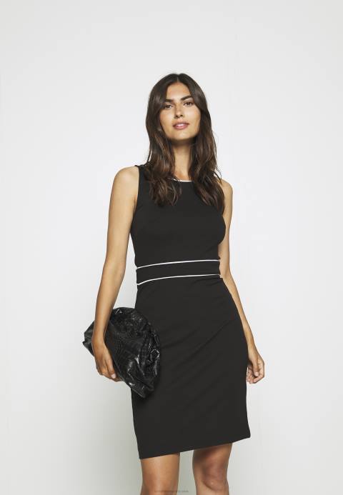 mujer vestido recto negro/blanco Anna Field 84Z895