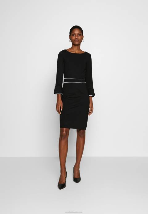 mujer vestido recto negro/blanco Anna Field 84Z898