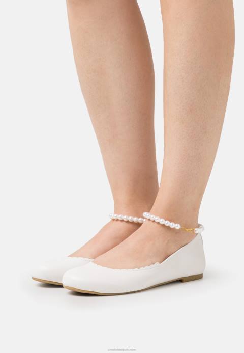 mujer bailarinas con correa en el tobillo blancas Anna Field 84Z82178