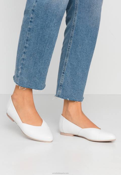 mujer bailarinas de cuero bailarinas blancas Anna Field 84Z82135