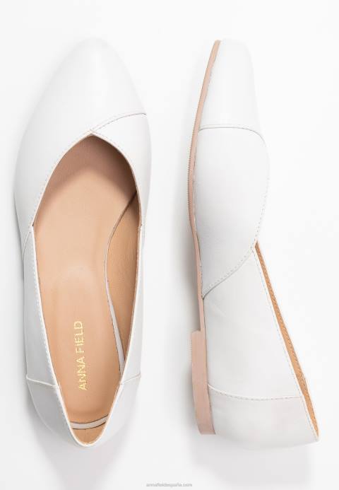 mujer bailarinas de cuero bailarinas blancas Anna Field 84Z82135